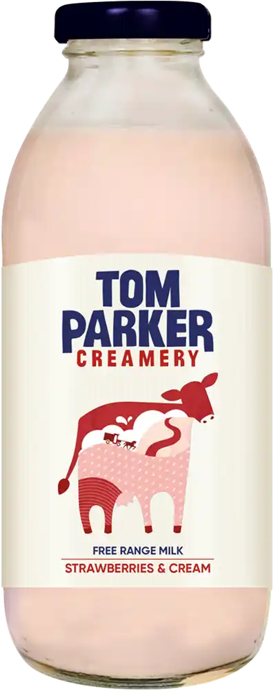 Tom Parker Creamery Bottle-Strawberries and cream milk 500ml